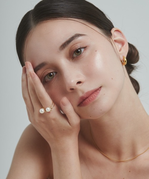 ciite'（シーテ）の「ビジューダブルパール リング（リング・レディース・シルバー/ゴールド/ピンクゴールド・FREE）」の7枚目の写真