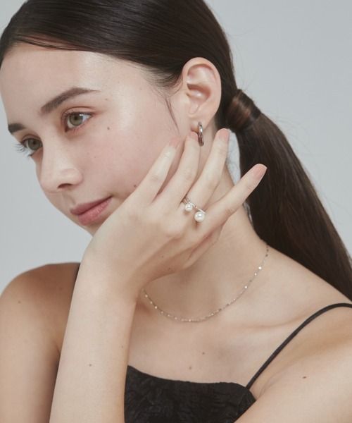 ciite'（シーテ）の「ビジューダブルパール リング（リング・レディース・シルバー/ゴールド/ピンクゴールド・FREE）」の8枚目の写真