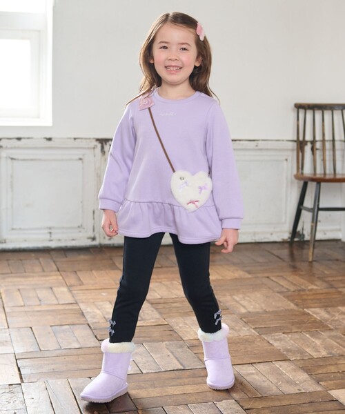 ANY（エニィ）の「裏シャギーポシェットトレーナー（スウェット・キッズ・ピンク系/ブラック系/ライラック系・90/110/120/130/100）」の7枚目の写真