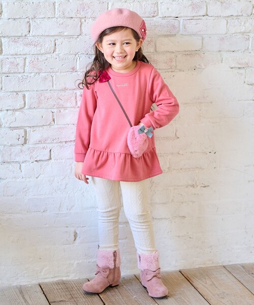 ANY（エニィ）の「裏シャギーポシェットトレーナー（スウェット・キッズ・ピンク系/ブラック系/ライラック系・90/110/120/130/100）」の9枚目の写真