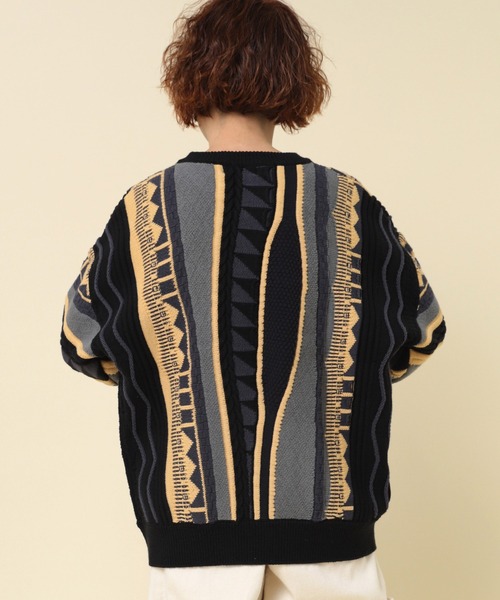 RNA-N(アールエヌエーエヌ)の「K2694 3Dニットプルオーバー(ニット/セーター・レディース・キナリ/ブラック/オフホワイト・MEDIUM)」の3枚目の写真