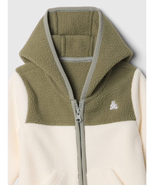GAP(ギャップ)の「ボア パーカー ボディオール (ベビー)(カバーオール・キッズ・ベージュ/グリーン・60cm/70cm/80cm/90cm/50cm)」の4枚目の写真