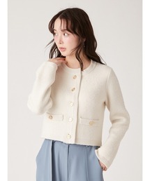 最安値 LILY BROWN フォックスブレンドトリムニットジャケット LILY BROWN（リリーブラウン）の「フォックスブレンドトリム