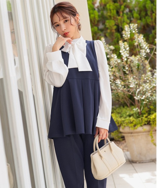 KOBE LETTUCE（コウベレタス）の「[ セレモニー ] マルチウェイ3点スーツ　セットアップ（スーツセット・レディース・ブラック×ホワイト/ライラック系/ネイビー系/ネイビー系1・L/M/XL）」の20枚目の写真