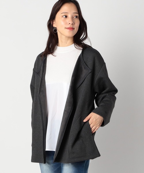 Grand PARK（グランドパーク）の「ノーカラー着流しカーディガン（カーディガン/ボレロ・レディース・アイボリー/杢グレー/ネイビー・FREE）」の3枚目の写真