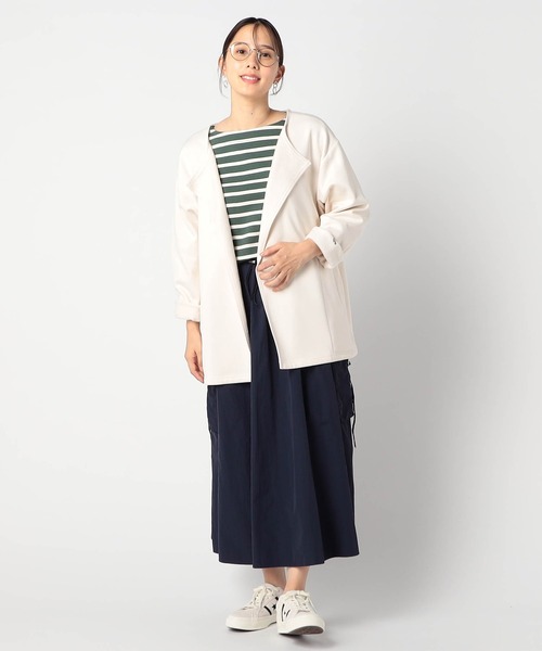 Grand PARK（グランドパーク）の「ノーカラー着流しカーディガン（カーディガン/ボレロ・レディース・アイボリー/杢グレー/ネイビー・FREE）」の4枚目の写真