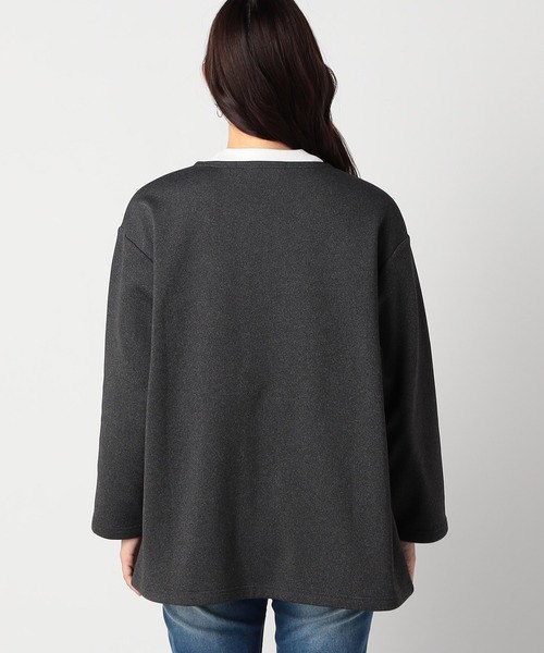 Grand PARK（グランドパーク）の「ノーカラー着流しカーディガン（カーディガン/ボレロ・レディース・アイボリー/杢グレー/ネイビー・FREE）」の7枚目の写真