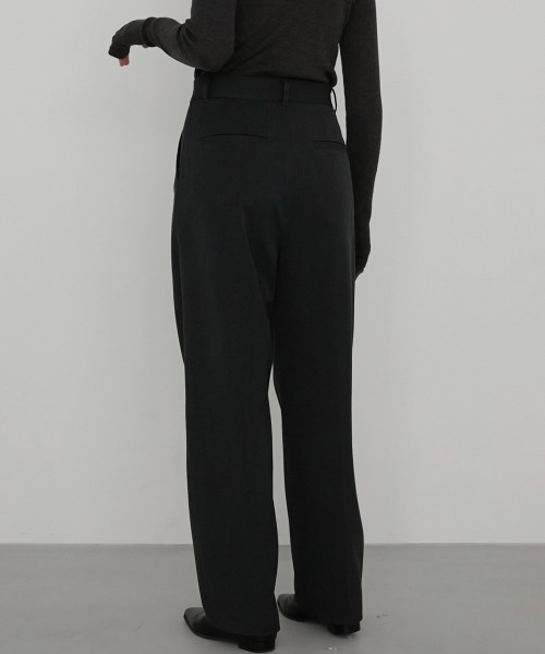 LA PEAU DE GEM（ラポドゥジェム）の「【LA PEAU DE GEM】ヘビースラックス（スラックス・レディース・ブラック/ダークグレー・1/2）」の2枚目の写真