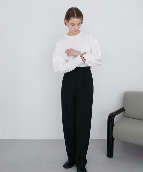 LA PEAU DE GEM（ラポドゥジェム）の「【LA PEAU DE GEM】ヘビースラックス（スラックス・レディース・ブラック/ダークグレー・1/2）」の20枚目の写真