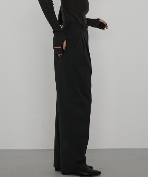 LA PEAU DE GEM（ラポドゥジェム）の「【LA PEAU DE GEM】ヘビースラックス（スラックス・レディース・ブラック/ダークグレー・1/2）」の8枚目の写真