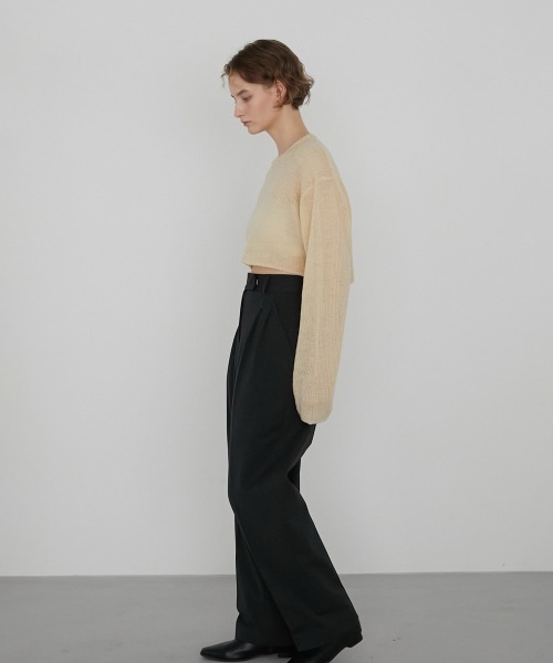 LA PEAU DE GEM（ラポドゥジェム）の「【LA PEAU DE GEM】ヘビースラックス（スラックス・レディース・ブラック/ダークグレー・1/2）」の13枚目の写真