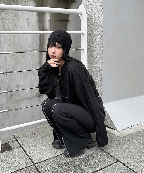 【美品　完売品】UNIQLO U☆ニットポロカーディガン☆L☆黒 2025年最新】ユニクロ ニットポロカーディガンの人気アイテム