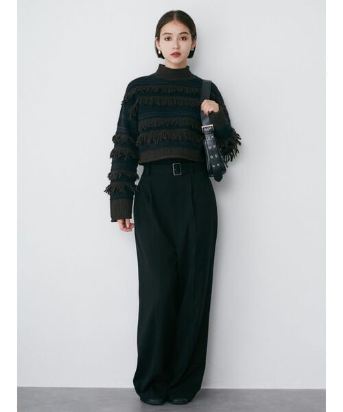 MURUA（ムルーア）の「ランダムフリンジニット（ニット/セーター・レディース・アイボリー/ブラウン/グリーン・FREE）」の14枚目の写真