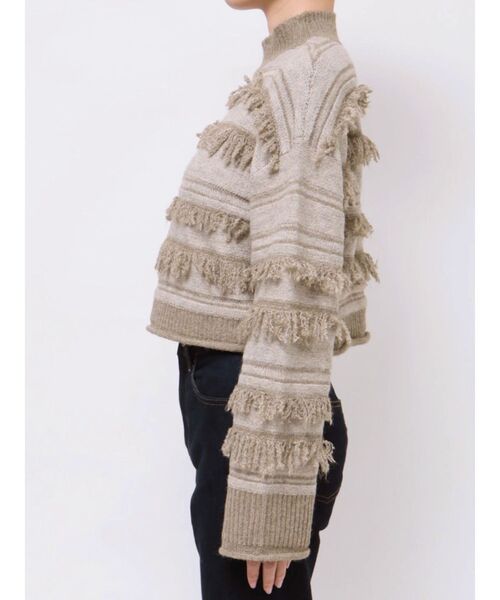 MURUA（ムルーア）の「ランダムフリンジニット（ニット/セーター・レディース・アイボリー/ブラウン/グリーン・FREE）」の22枚目の写真