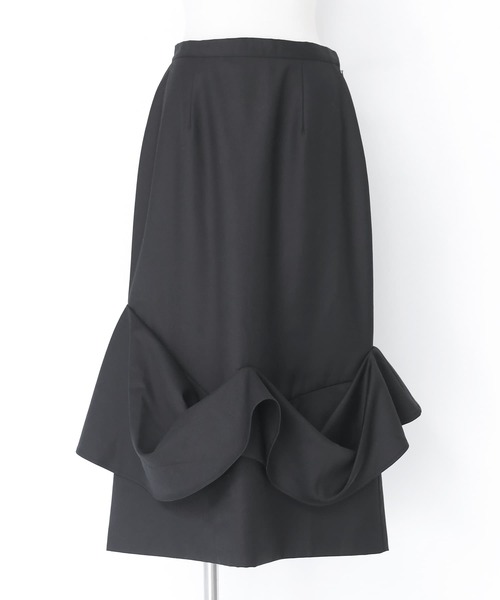 kOhAKU（コハク）の「『タックドレープナロースカート』（スカート・レディース・ブラック/グレー・2/1）」の8枚目の写真