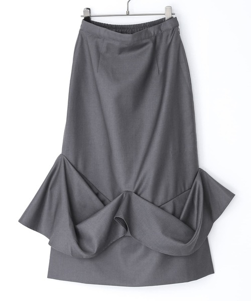 kOhAKU（コハク）の「『タックドレープナロースカート』（スカート・レディース・ブラック/グレー・2/1）」の15枚目の写真