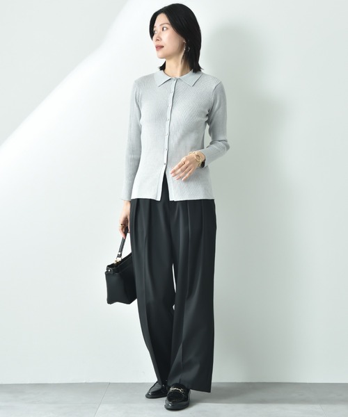 CLOCHE（クロシェ）の「【ＣＬＯＣＨＥ】シャツ衿リブニットプルオーバー（ニット/セーター・レディース・ブラック/グレー/アイボリー・FREE）」の11枚目の写真