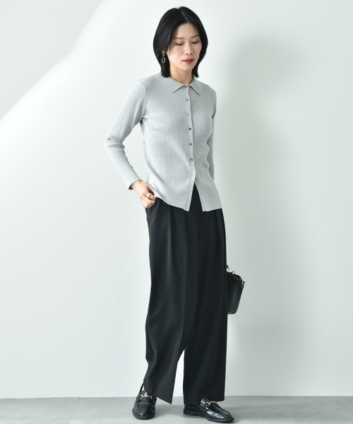 CLOCHE（クロシェ）の「【ＣＬＯＣＨＥ】シャツ衿リブニットプルオーバー（ニット/セーター・レディース・ブラック/グレー/アイボリー・FREE）」の12枚目の写真