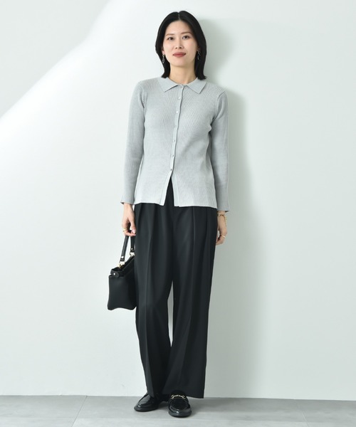 CLOCHE（クロシェ）の「【ＣＬＯＣＨＥ】シャツ衿リブニットプルオーバー（ニット/セーター・レディース・ブラック/グレー/アイボリー・FREE）」の13枚目の写真