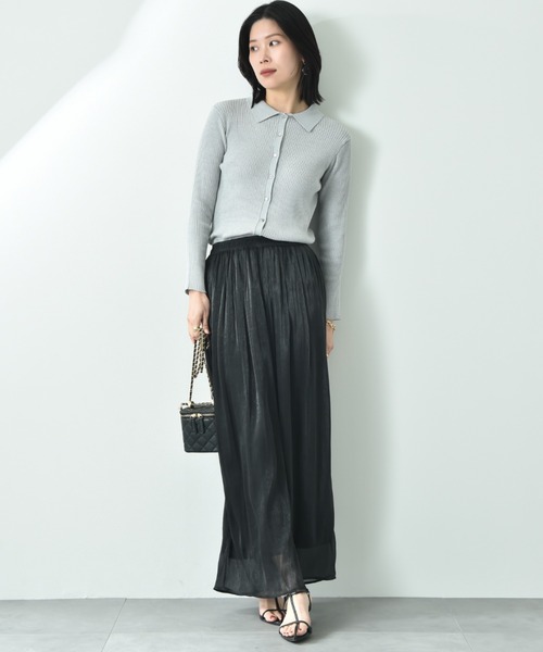 CLOCHE（クロシェ）の「【ＣＬＯＣＨＥ】シャツ衿リブニットプルオーバー（ニット/セーター・レディース・ブラック/グレー/アイボリー・FREE）」の15枚目の写真