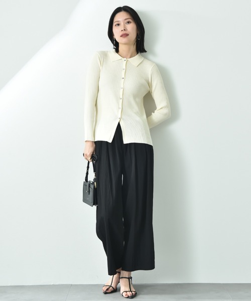 CLOCHE（クロシェ）の「【ＣＬＯＣＨＥ】シャツ衿リブニットプルオーバー（ニット/セーター・レディース・ブラック/グレー/アイボリー・FREE）」の21枚目の写真