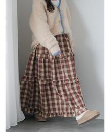 ehka sopo | チェックティアードスカート(スカート)