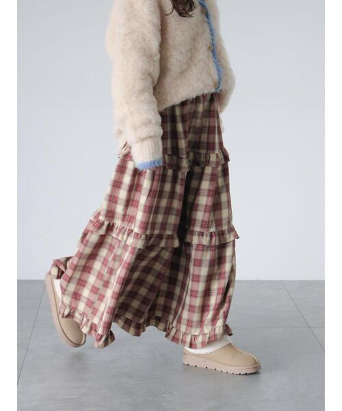 ehka sopo(エヘカソポ)の「チェックティアードスカート(スカート・レディース・レッド/グリーン/キナリ・F)」の11枚目の写真