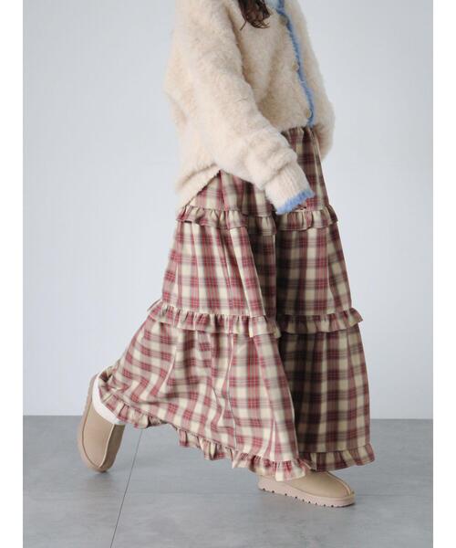 ehka sopo(エヘカソポ)の「チェックティアードスカート(スカート・レディース・レッド/グリーン/キナリ・F)」の10枚目の写真