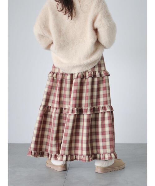 ehka sopo(エヘカソポ)の「チェックティアードスカート(スカート・レディース・レッド/グリーン/キナリ・F)」の8枚目の写真