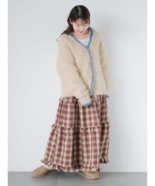 ehka sopo(エヘカソポ)の「チェックティアードスカート(スカート・レディース・レッド/グリーン/キナリ・F)」の7枚目の写真