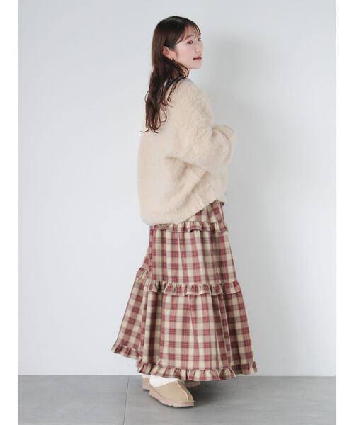ehka sopo(エヘカソポ)の「チェックティアードスカート(スカート・レディース・レッド/グリーン/キナリ・F)」の5枚目の写真