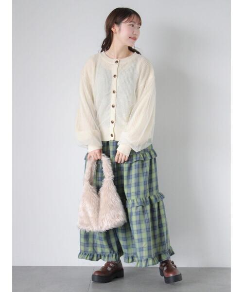 ehka sopo(エヘカソポ)の「チェックティアードスカート(スカート・レディース・レッド/グリーン/キナリ・F)」の18枚目の写真