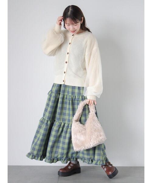 ehka sopo(エヘカソポ)の「チェックティアードスカート(スカート・レディース・レッド/グリーン/キナリ・F)」の17枚目の写真