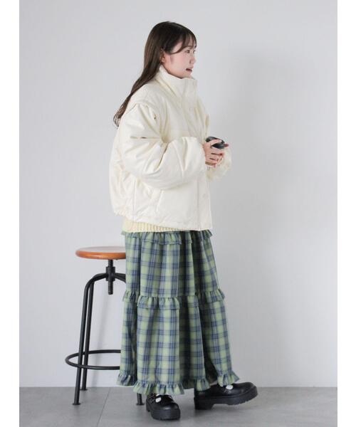 ehka sopo(エヘカソポ)の「チェックティアードスカート(スカート・レディース・レッド/グリーン/キナリ・F)」の13枚目の写真