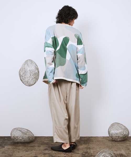 Dulcamara（ドゥルカマラ）の「リキッドバブルSWホックカーディガン（カーディガン/ボレロ・メンズ・グリーン/ネイビー・0/1）」の7枚目の写真