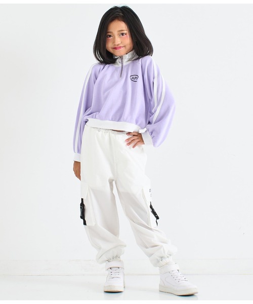 ラインデザインハーフジップトップス+ダブルウエストスカート（セットアップ）｜ANAP kids（アナップキッズ）