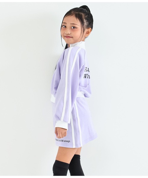ラインデザインハーフジップトップス+ダブルウエストスカート（セットアップ）｜ANAP kids（アナップキッズ）