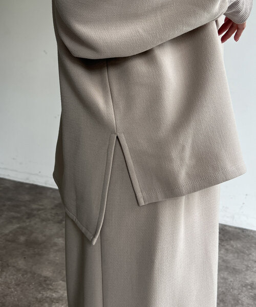 Chez toi（シェトワ）の「裏起毛ストレッチドルマンプルオーバー（Tシャツ/カットソー・レディース・オレンジ/ブラック/グレイッシュベージュ・FREE）」の8枚目の写真