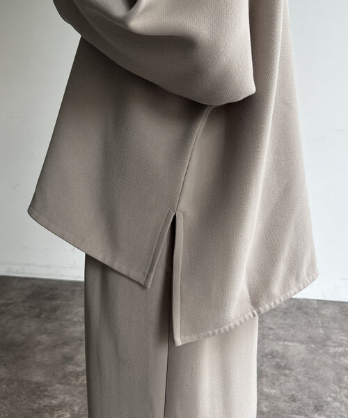 Chez toi（シェトワ）の「裏起毛ストレッチドルマンプルオーバー（Tシャツ/カットソー・レディース・オレンジ/ブラック/グレイッシュベージュ・FREE）」の9枚目の写真