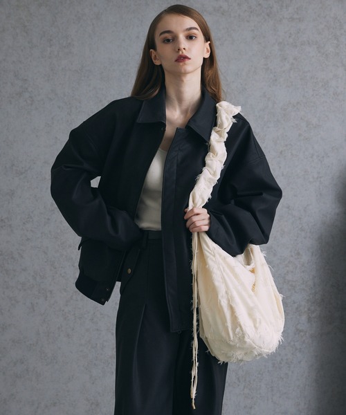 Spielio（シュピーリオ）の「【Spielio】fringe gathered shoulder bag/フリンジギャザーショルダーバッグ（ショルダーバッグ・メンズ・ブラック/オフホワイト・FREE）」の12枚目の写真