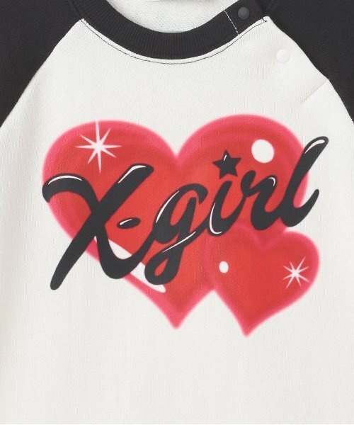 X-girl Stages（エックスガールステージス）の「ハートプリントラグランスウェットワンピース（ワンピース・キッズ・ラベンダー/ブラック・120cm/130cm/140cm/90cm/100cm/110cm）」の3枚目の写真