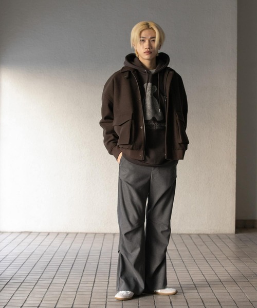 SENSE OF PLACE by URBAN RESEARCH(センスオブプレイスバイアーバンリサーチ)の「ウールライクランダムタックパンツ(その他パンツ・メンズ・ブラック/グレー・LARGE/MEDIUM)」の17枚目の写真