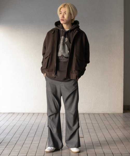 SENSE OF PLACE by URBAN RESEARCH(センスオブプレイスバイアーバンリサーチ)の「ウールライクランダムタックパンツ(その他パンツ・メンズ・ブラック/グレー・LARGE/MEDIUM)」の18枚目の写真