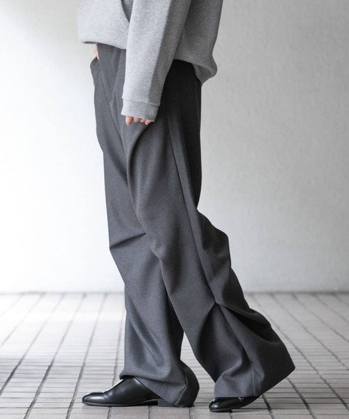 SENSE OF PLACE by URBAN RESEARCH(センスオブプレイスバイアーバンリサーチ)の「ウールライクランダムタックパンツ(その他パンツ・メンズ・ブラック/グレー・LARGE/MEDIUM)」の21枚目の写真