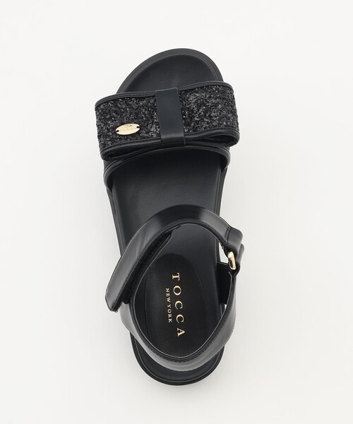 TOCCA(トッカ)の「GLITTER RIBBON FLAT SANDALS サンダル(サンダル・レディース・ブラック系・MEDIUM/SMALL/LARGE)」の11枚目の写真