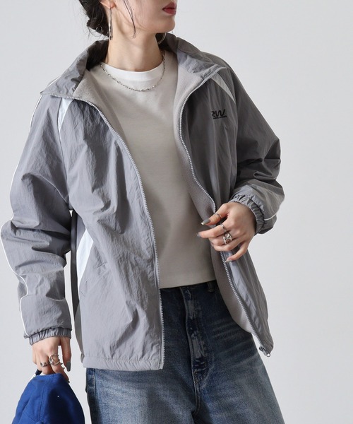 セール】裏フリース 切替配色 トラックジャケット（ブルゾン