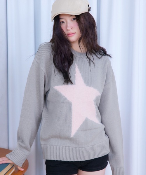 FCMM(エフシーエムエム)の「【日本限定】STAR LOGO KNIT SWEAT/スターロゴニットスウェット(ニット/セーター・レディース・ネイビー/ホワイト/グレー・SMALL/MEDIUM)」の3枚目の写真