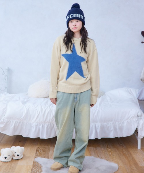 FCMM(エフシーエムエム)の「【日本限定】STAR LOGO KNIT SWEAT/スターロゴニットスウェット(ニット/セーター・レディース・ネイビー/ホワイト/グレー・SMALL/MEDIUM)」の6枚目の写真
