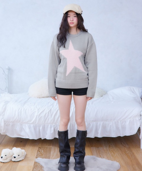 FCMM(エフシーエムエム)の「【日本限定】STAR LOGO KNIT SWEAT/スターロゴニットスウェット(ニット/セーター・レディース・ネイビー/ホワイト/グレー・SMALL/MEDIUM)」の9枚目の写真