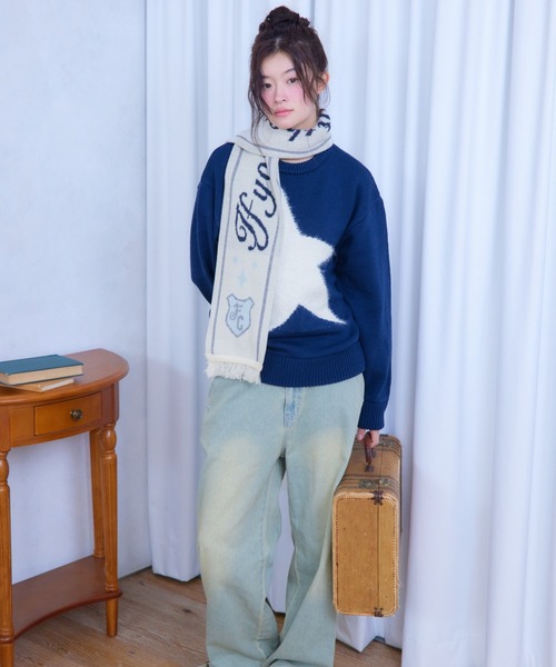 FCMM(エフシーエムエム)の「【日本限定】STAR LOGO KNIT SWEAT/スターロゴニットスウェット(ニット/セーター・レディース・ネイビー/ホワイト/グレー・SMALL/MEDIUM)」の15枚目の写真